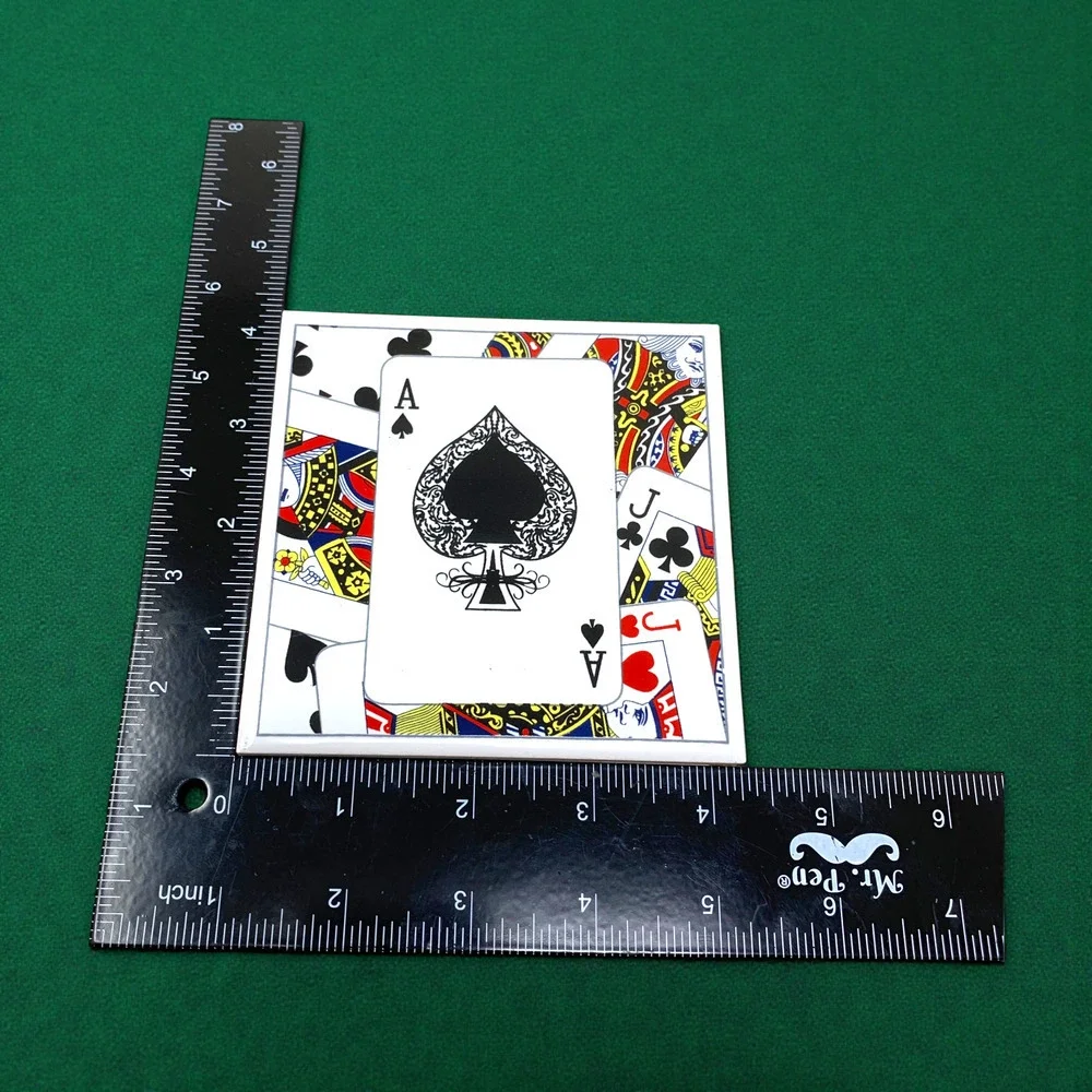 Vintage NEW Aces High Playing Card Ceramic Porcelain Coasters Cork Backed 4.25